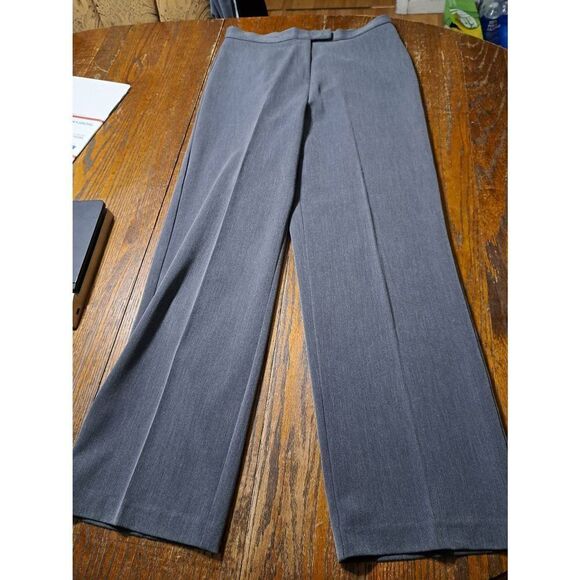 Size 10 Koret Grey Flat Front Pleated Leg Lined Dress Pants High Waist - Picture 1 of 4